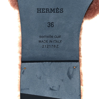 Hermes Woolskin Oran Sandals 36 Rose Aube 7 of 9