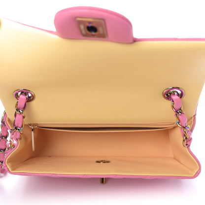 Chanel Lambskin Quilted Mini Rectangular Flap Pink Yellow 5 of 11