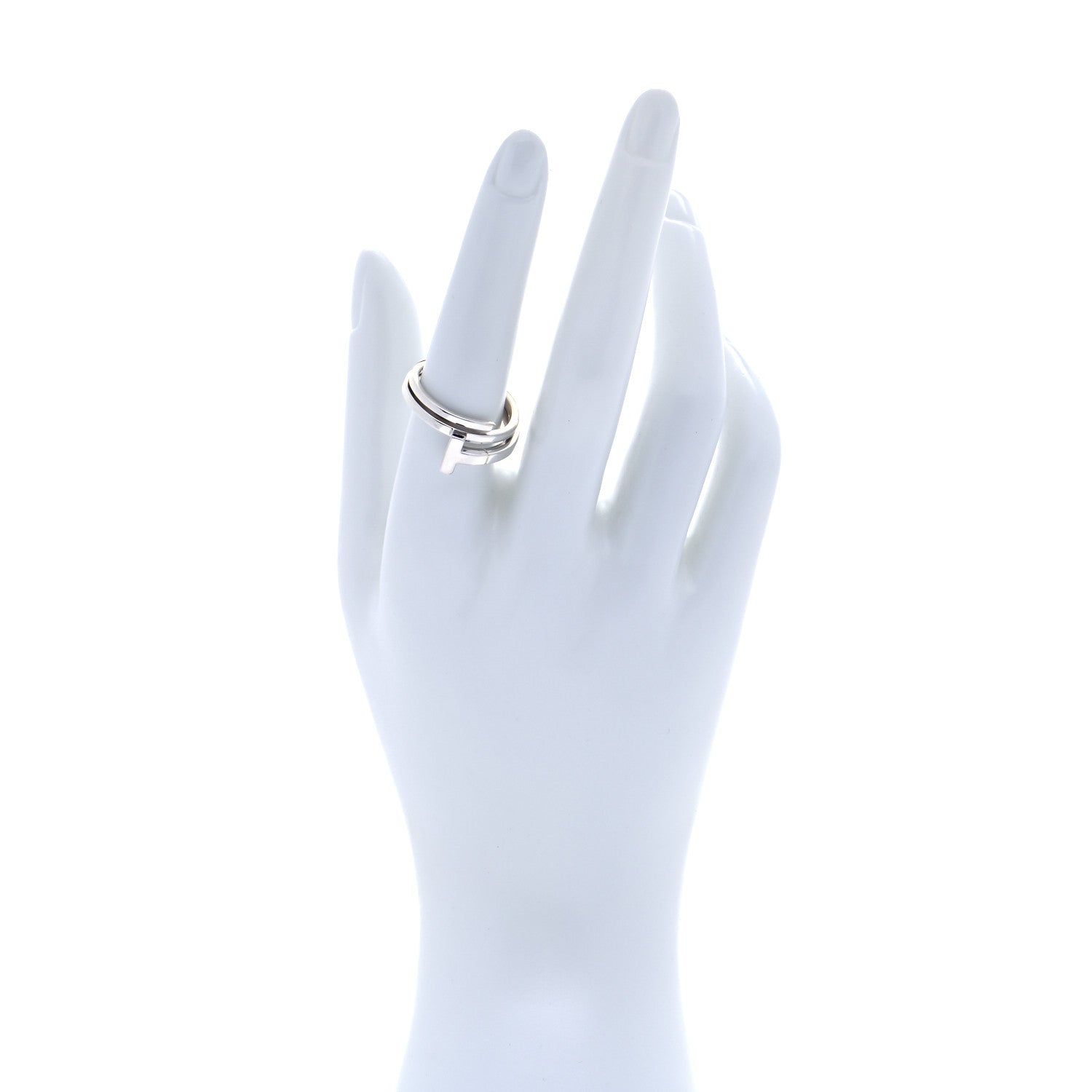 Tiffany Sterling Silver T Square Wrap Ring 57 8 2 of 5