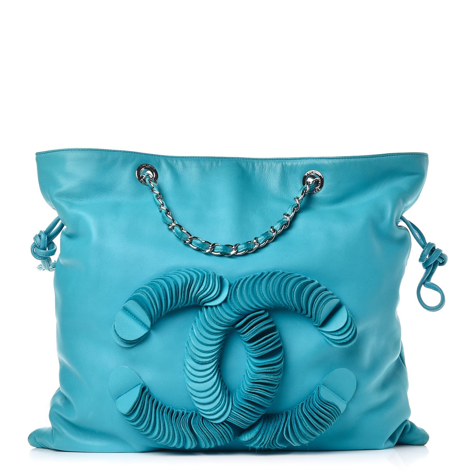 Chanel Lambskin CC Disc Tote Turquoise 1 of 12