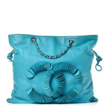 Chanel Lambskin CC Disc Tote Turquoise 1 of 12