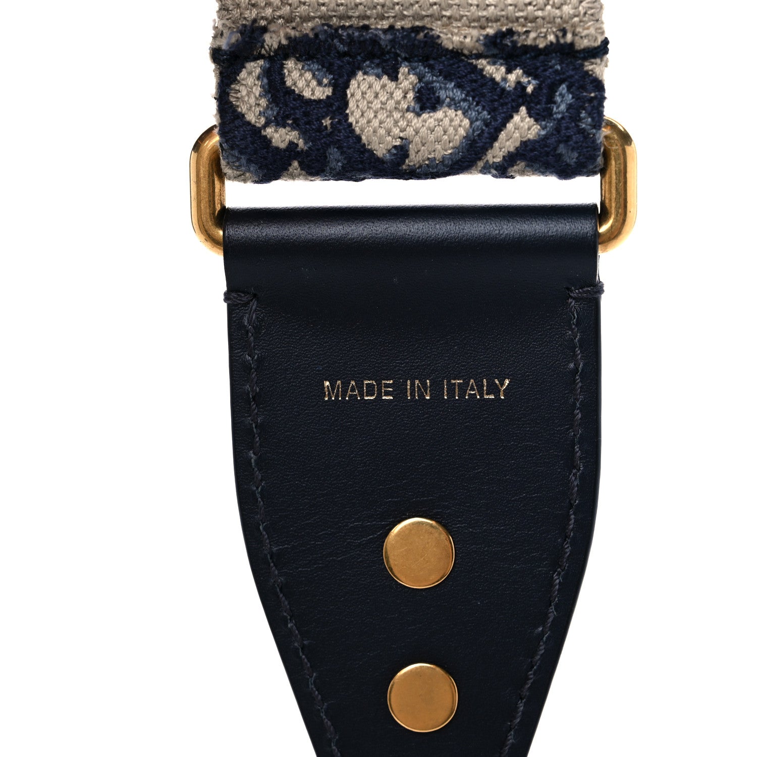 Christian Dior Oblique Studded Shoulder Strap Blue 4 of 6