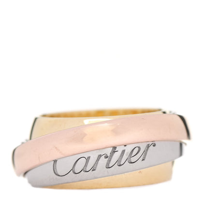 Cartier 18K Pink Yellow White Gold Trinity Spinner Band Ring 49 4.75 1 of 5