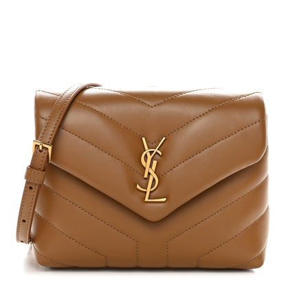 Saint Laurent Calfskin Y Quilted Monogram Toy Loulou Satchel Cork 2 of 21
