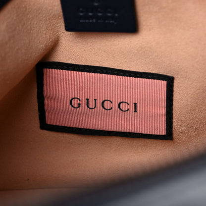 Gucci Calfskin Matelasse GucciGhost Medium GG Marmont Chain Shoulder Bag Blue Agata Hibiscus Red 6 of 14