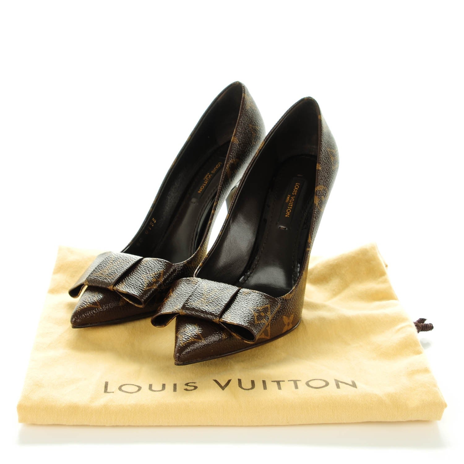 Louis Vuitton Patent Monogram Louise Pumps 37 8 of 8