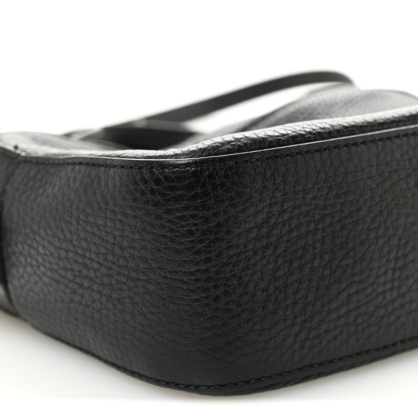 Pebbled Calfskin Studded Small Soho Disco Bag Black