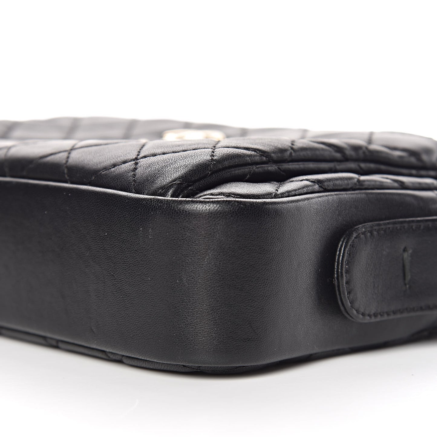 Lambskin Quilted Camera Case Black