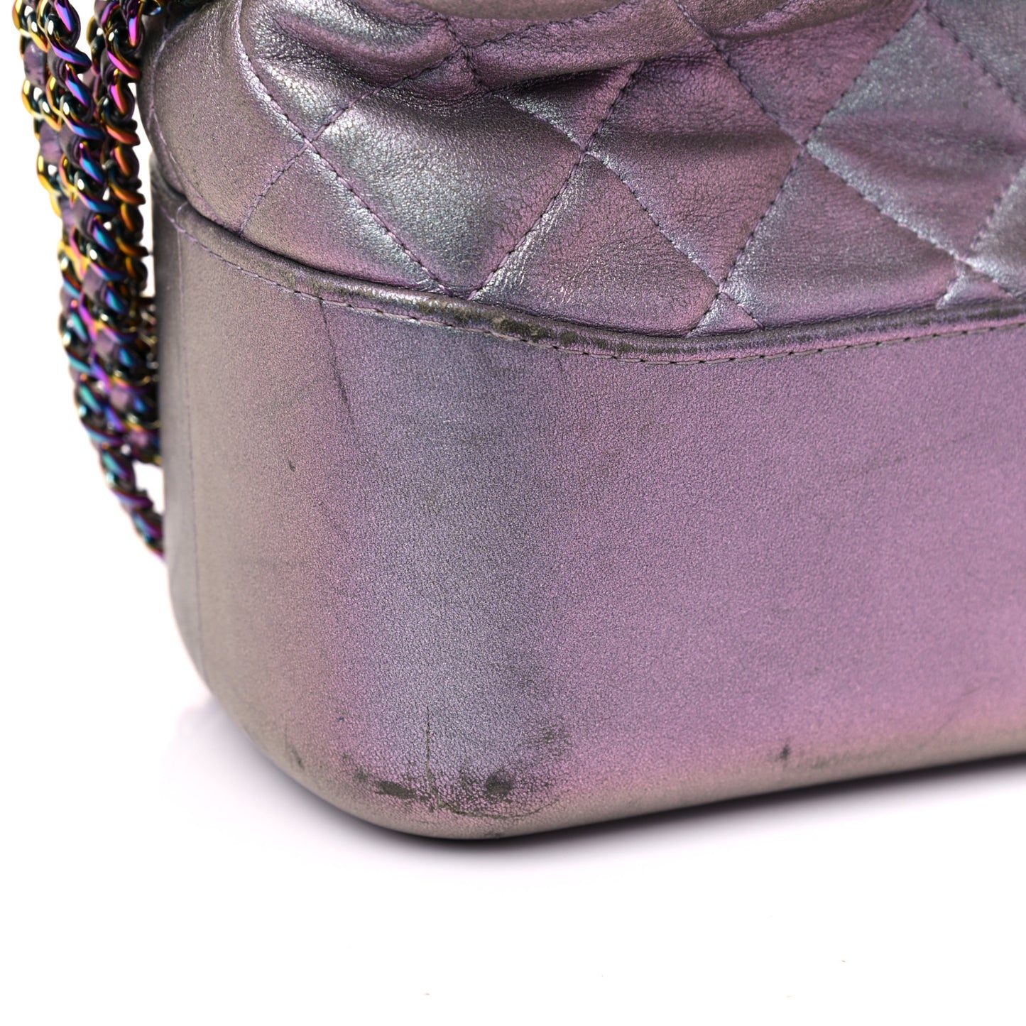 Iridescent Lambskin Calfskin Quilted Medium Gabrielle Hobo Light Purple