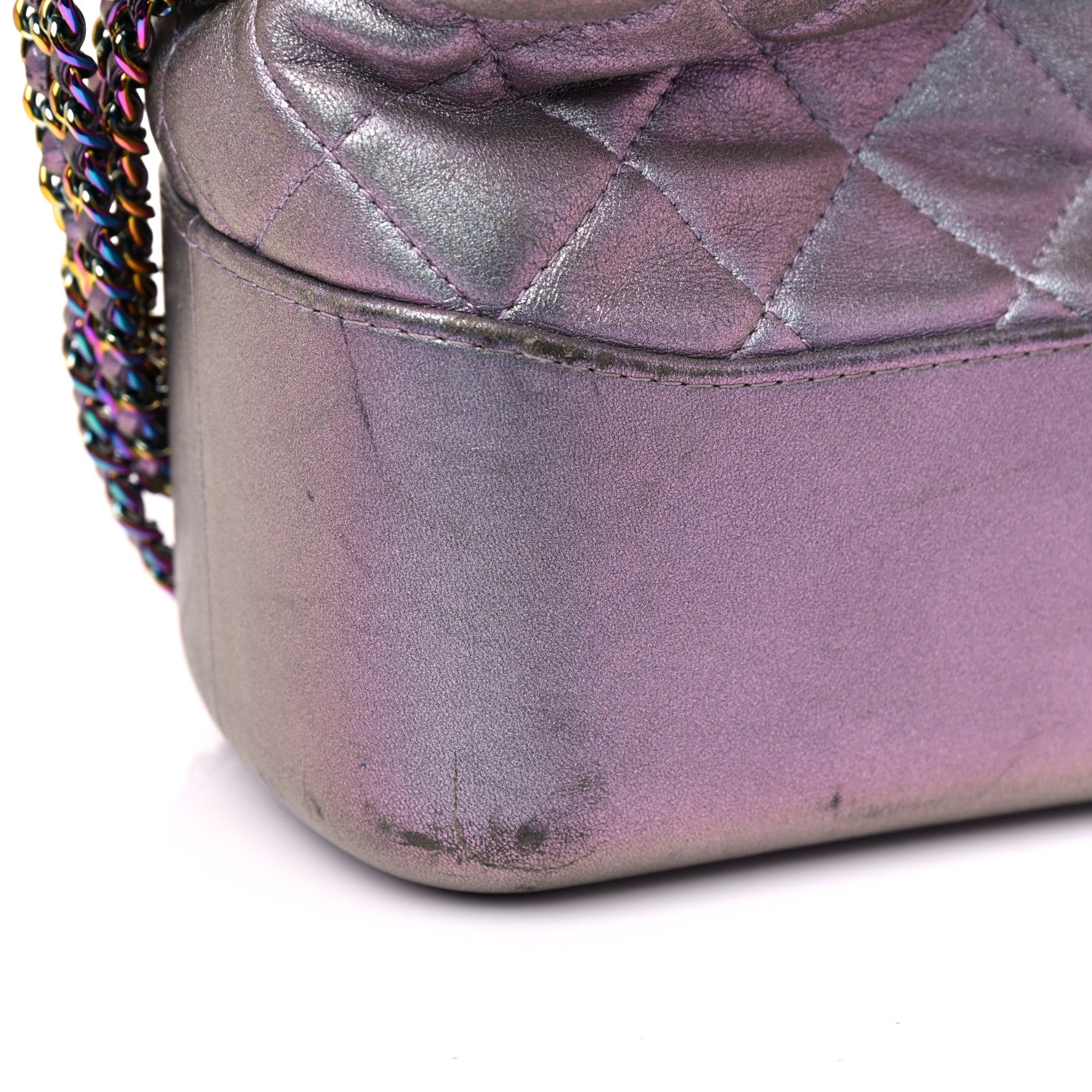 Chanel Iridescent Lambskin Calfskin Quilted Medium Gabrielle Hobo Light Purple 25 of 31