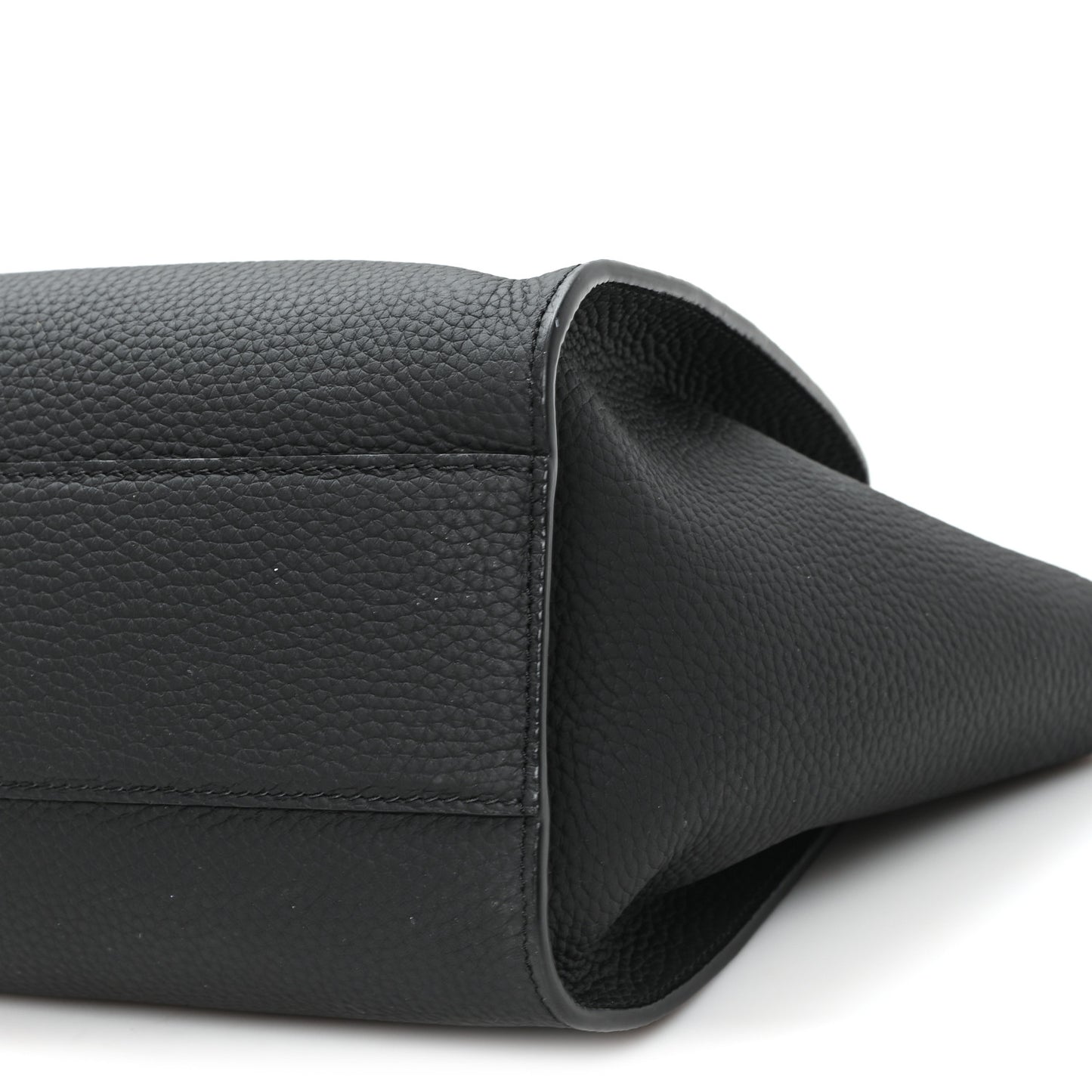 Grained Calfskin Marlo 12 Tote Bag Black
