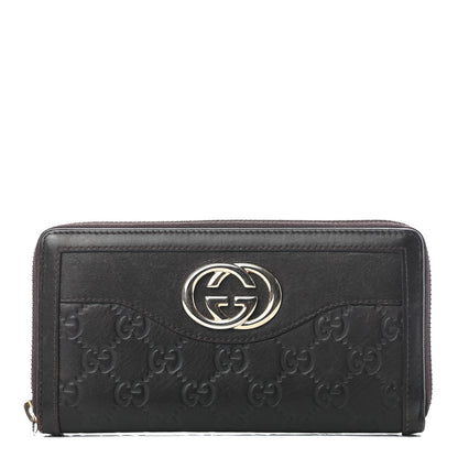 Gucci Guccissima Sukey Zip Around Wallet Dark Brown 1 of 10
