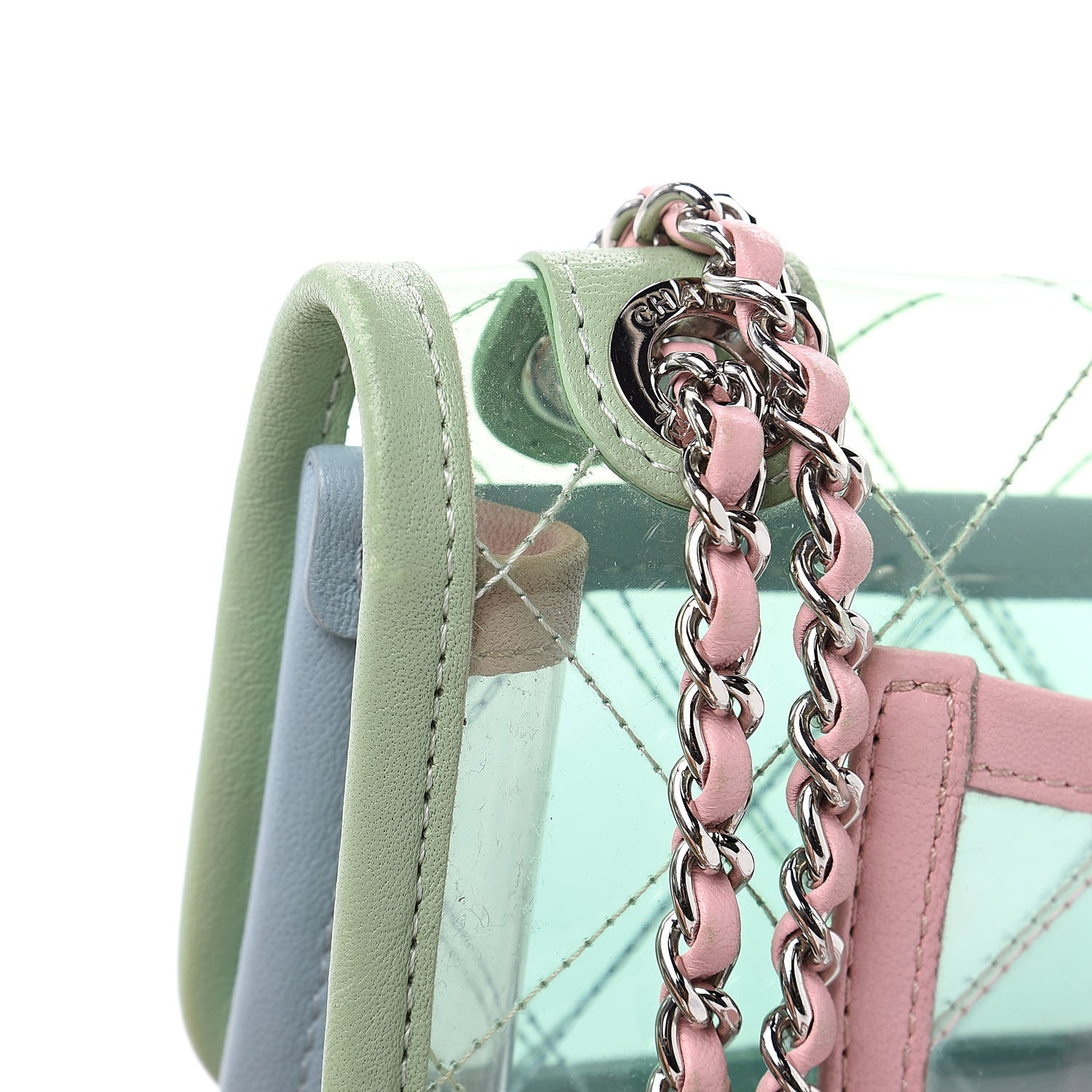 Chanel Lambskin PVC Quilted Mini Coco Splash Flap Blue Green 8 of 11
