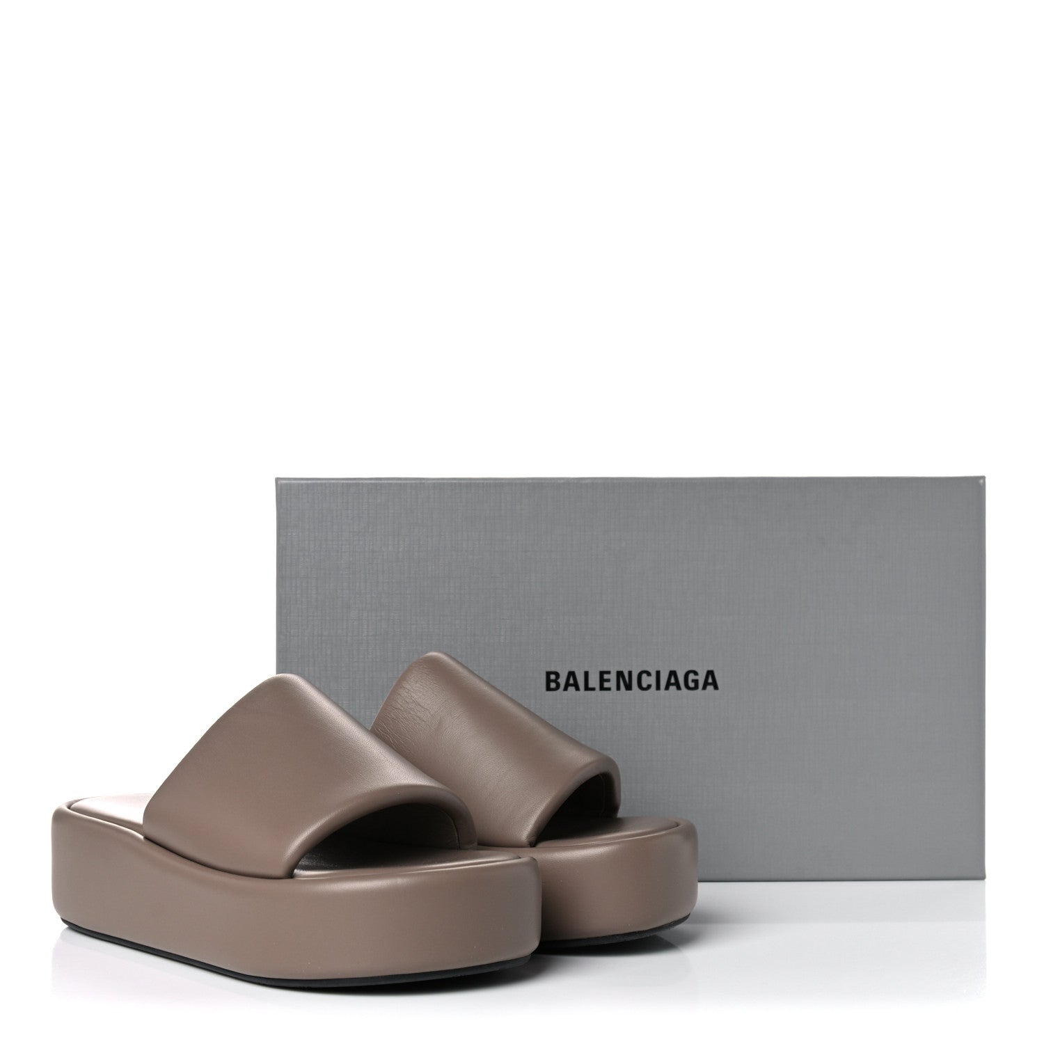 Balenciaga Smooth Nappa Logo Rise Platform Sandals 38 Beige White 10 of 10