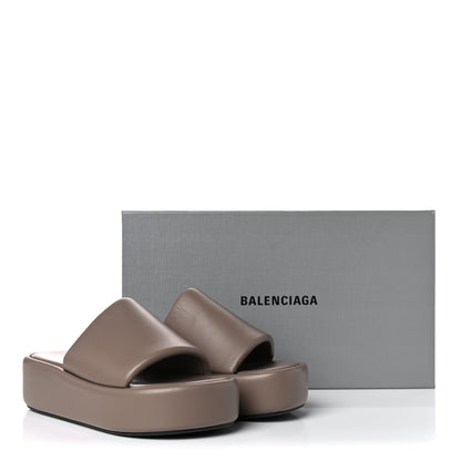 Balenciaga Smooth Nappa Logo Rise Platform Sandals 38 Beige White 10 of 10