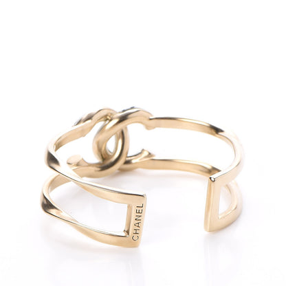 Chanel Metal Logo CC Cuff Gold Silver 3 of 6
