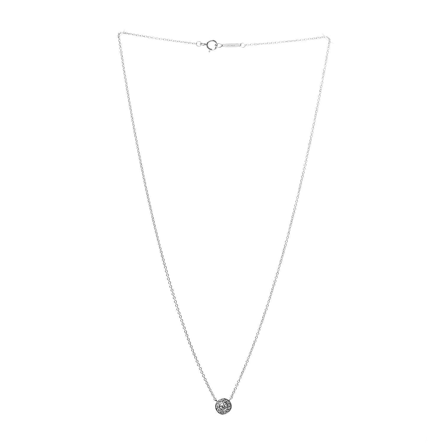 Tiffany Platinum Diamond .12ctw Circlet Pendant Necklace 3 of 6
