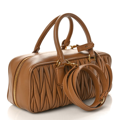 Miu Miu Nappa Matelasse Large Arcadie Top Handle Bag Caramel 3 of 8