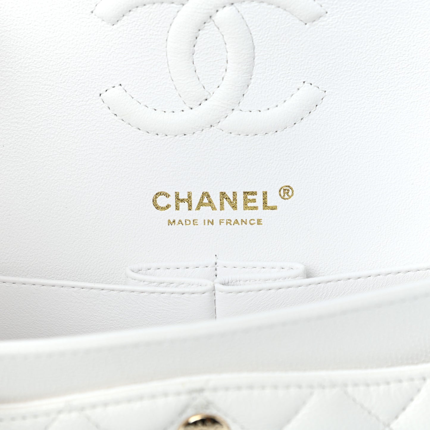 Caviar Quilted Small Double Flap White