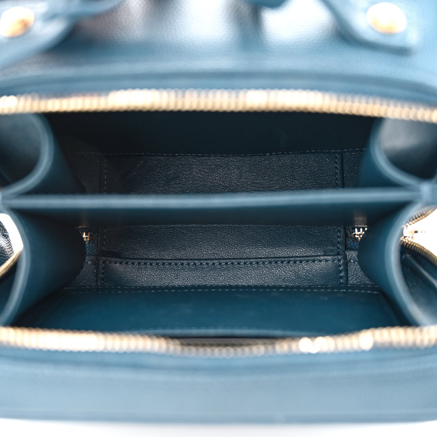 Caviar Quilted Small CC Filigree Vanity Case Dark Blue