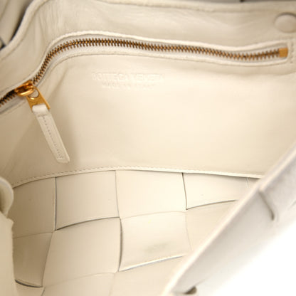 Bottega Veneta Grained Calfskin Maxi Intrecciato Cassette Crossbody Bag White 5 of 9