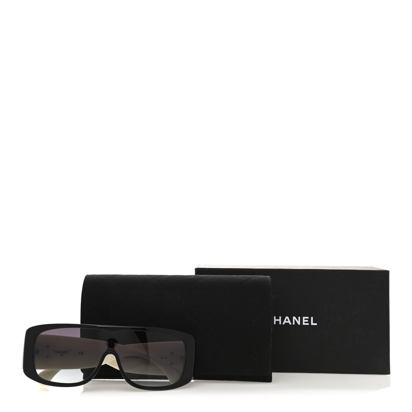 Acetate Shield Sunglasses 71466 White Black