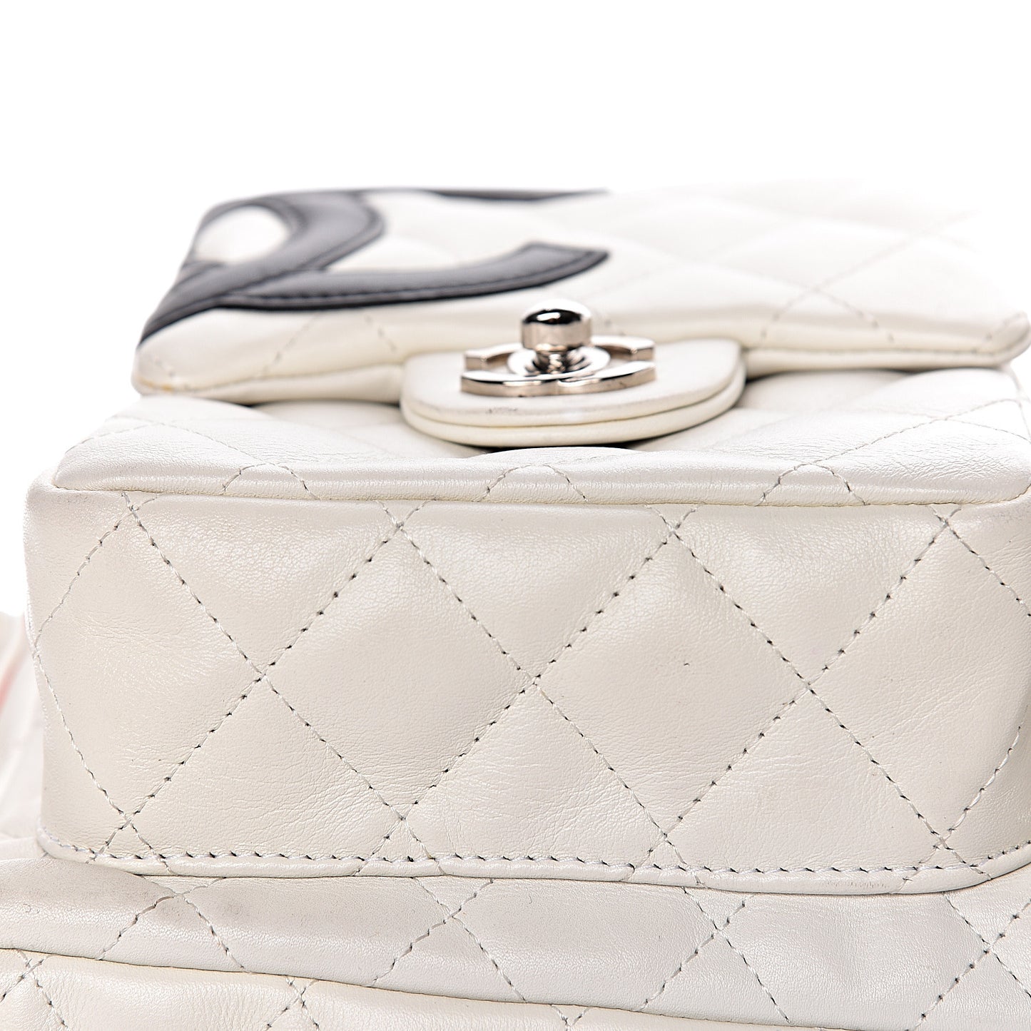 Calfskin Quilted Large Cambon Multipocket Reporter White