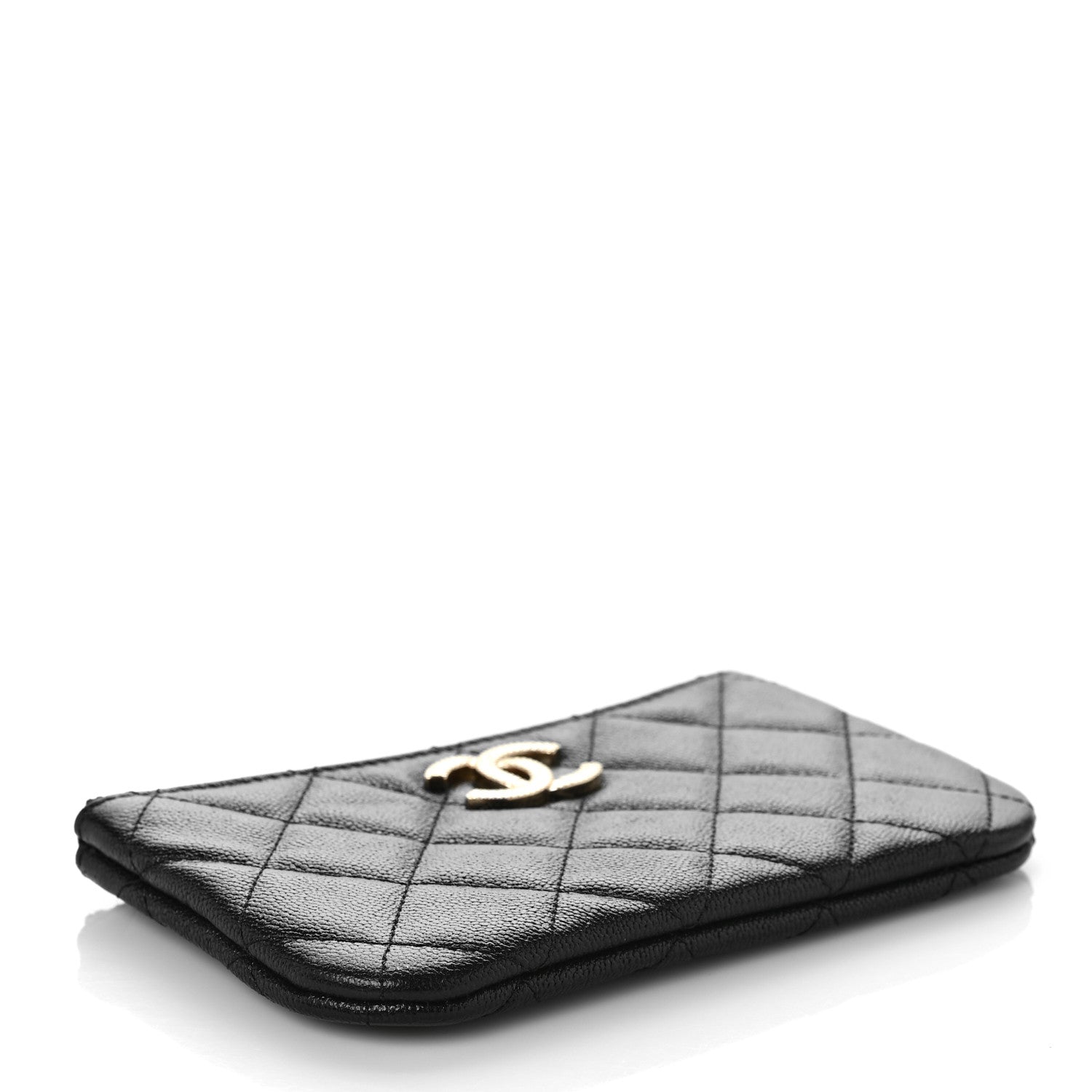 Chanel Caviar Quilted Studded CC Small Cosmetic Case Black 4 of 8