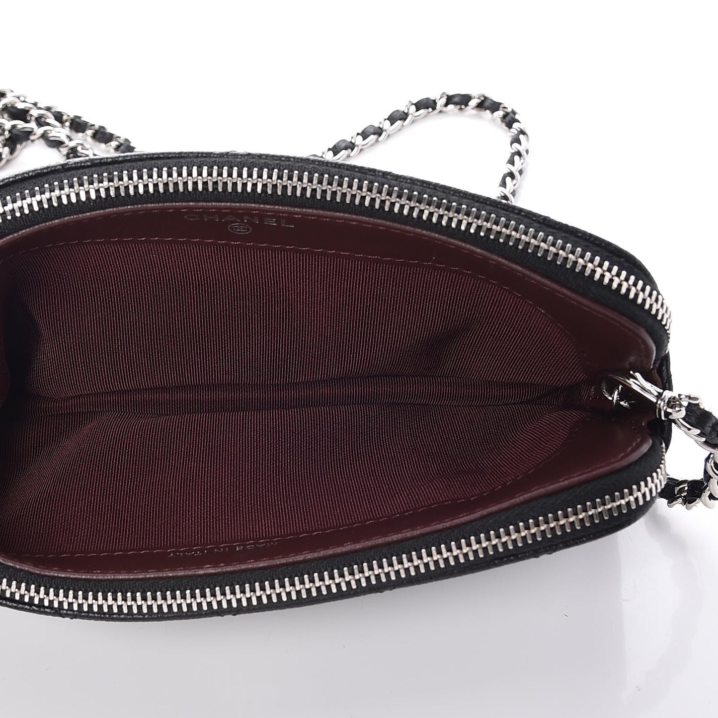 Caviar Quilted Small Clutch With Chain Black
