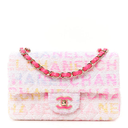 Chanel Tweed Quilted Mini Rectangular Flap Pink Multicolor 1 of 12