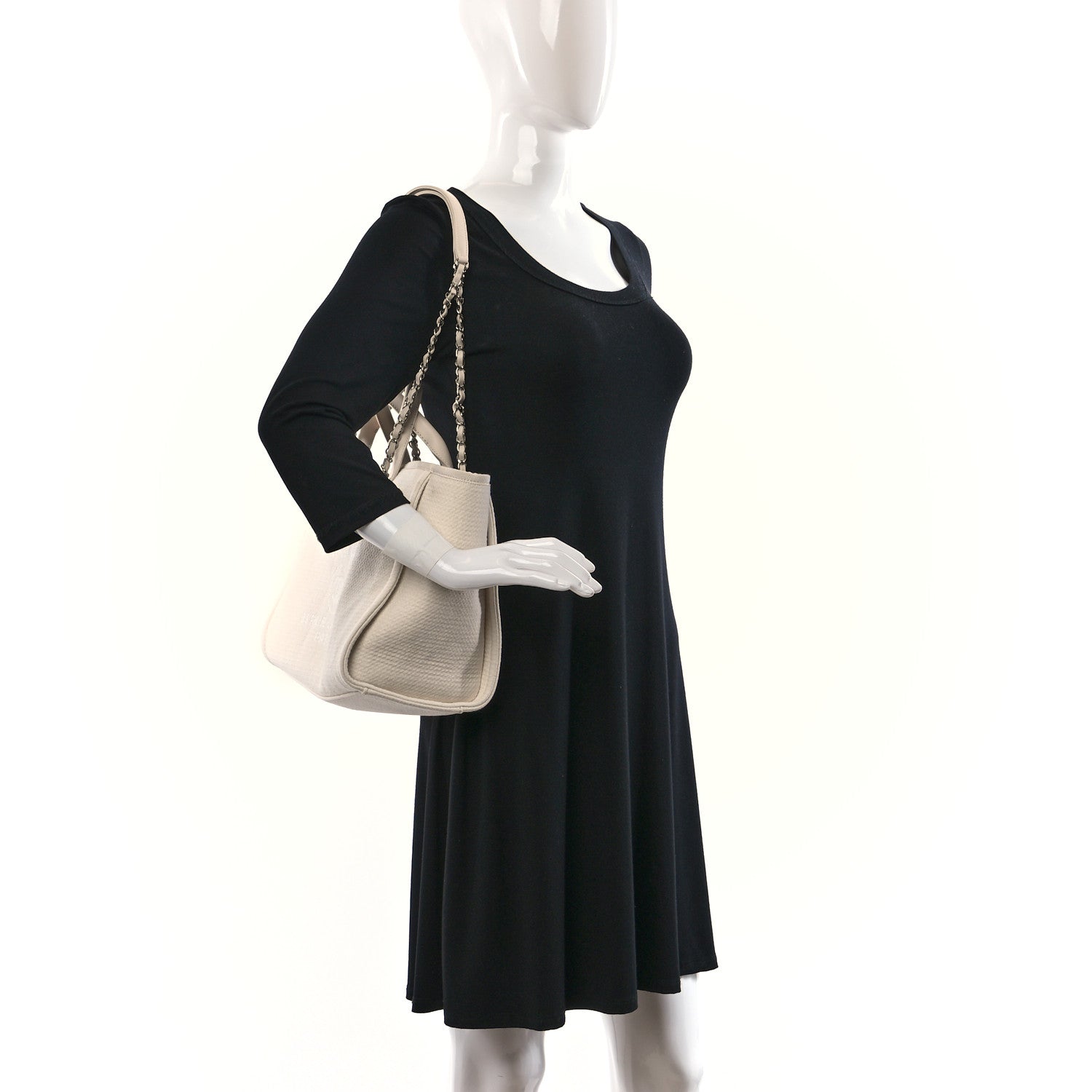 Chanel Mixed Fibers Small Deauville Tote White 2 of 14