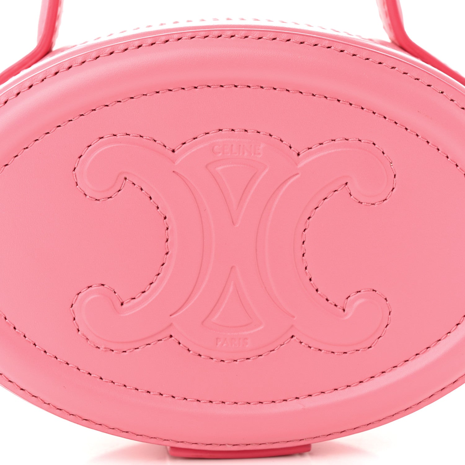Celine Smooth Calfskin Cuir Triomphe Oval Minaudiere Lipstick 9 of 12