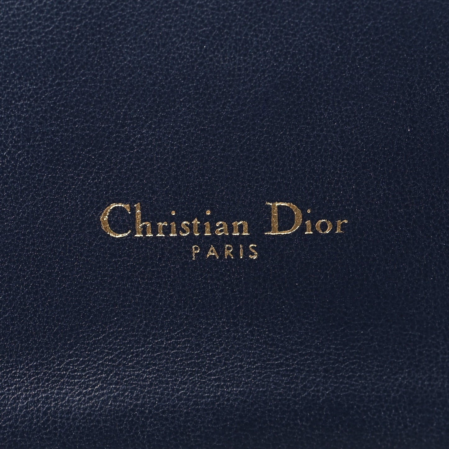 Calfskin Embossed Oblique Clutch Navy