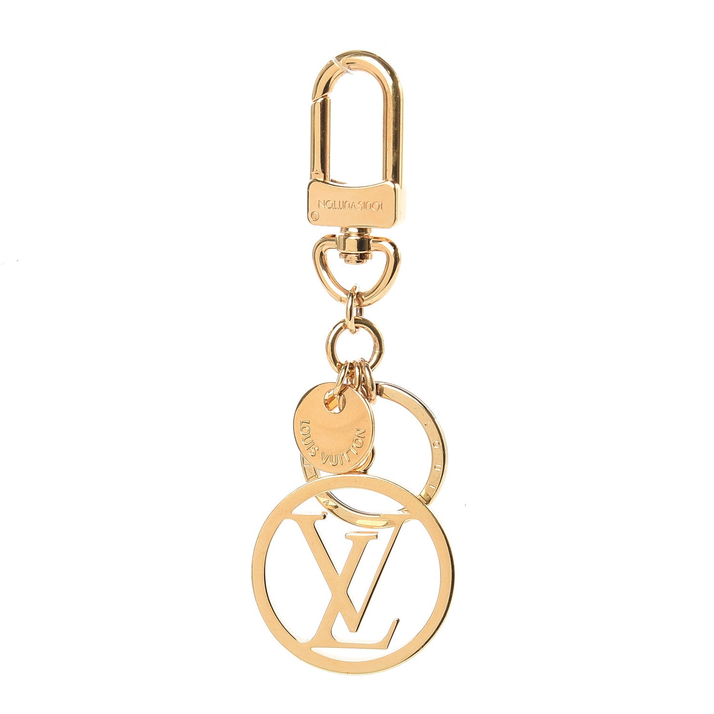 LV Circle Bag Charm Key Holder Gold