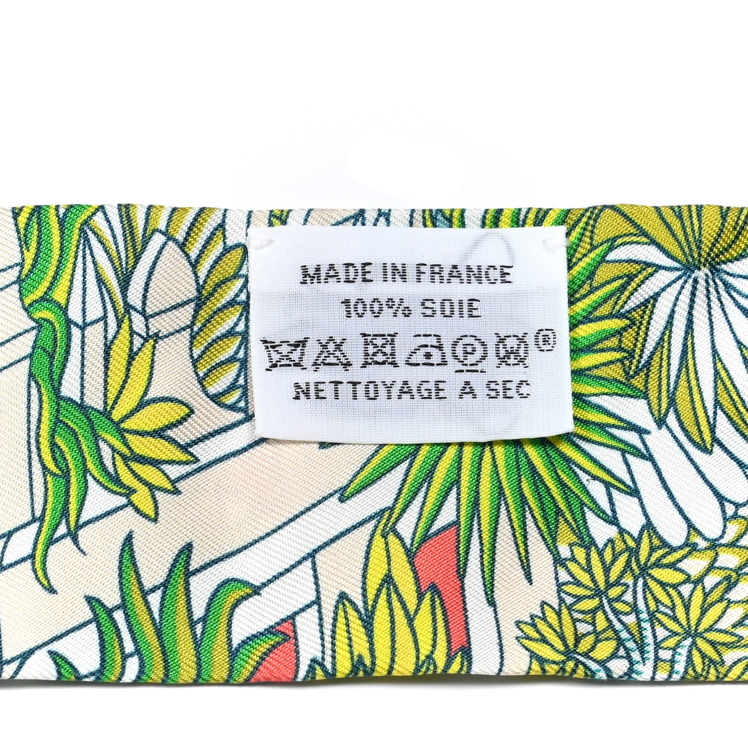 Hermes Silk Animapolis Twilly White Vert Rose 3 of 5