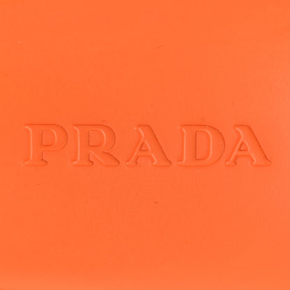 Prada EVA Rubber Triangle Logo Embossed Womens Lug Sole 20mm Slide Sandals 41 Papaya 9 of 10