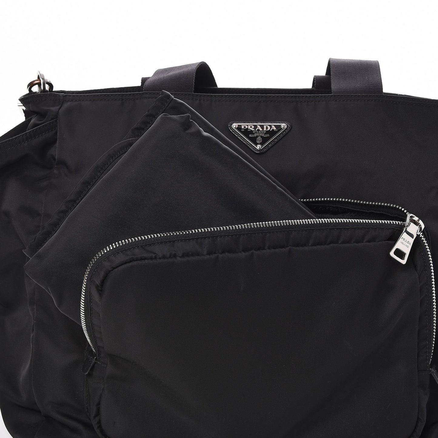 Tessuto Nylon Vela Diaper Bag Black