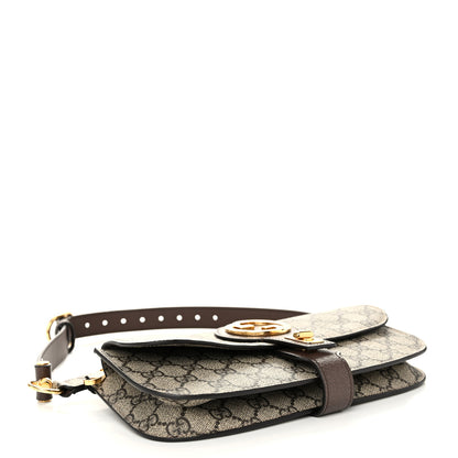 Gucci GG Supreme Monogram Textured Dollar Calfskin Blondie Belt Bag Beige Ebony New Acero 4 of 11