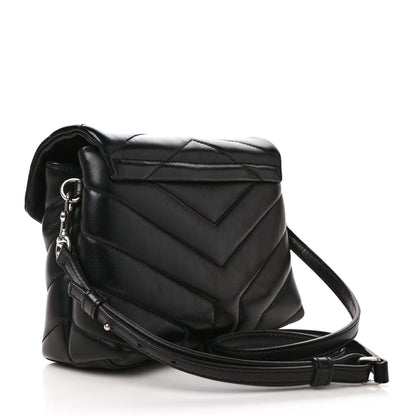 Saint Laurent Calfskin Y Quilted Monogram Toy Loulou Crossbody Bag Black 3 of 9