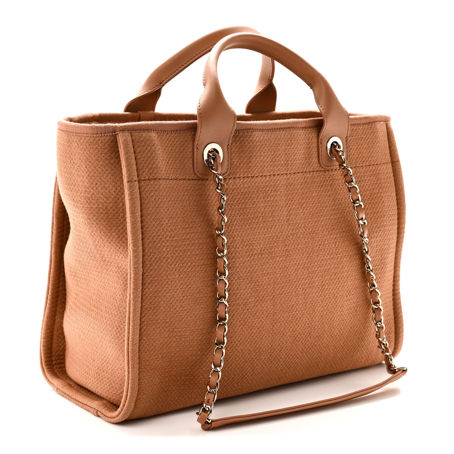 Chanel Mixed Fibers Small Deauville Tote Camel 4 of 12