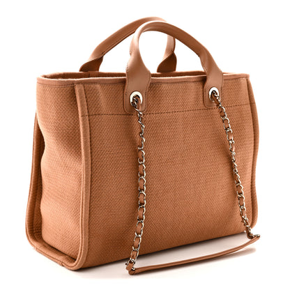 Chanel Mixed Fibers Small Deauville Tote Camel 4 of 12