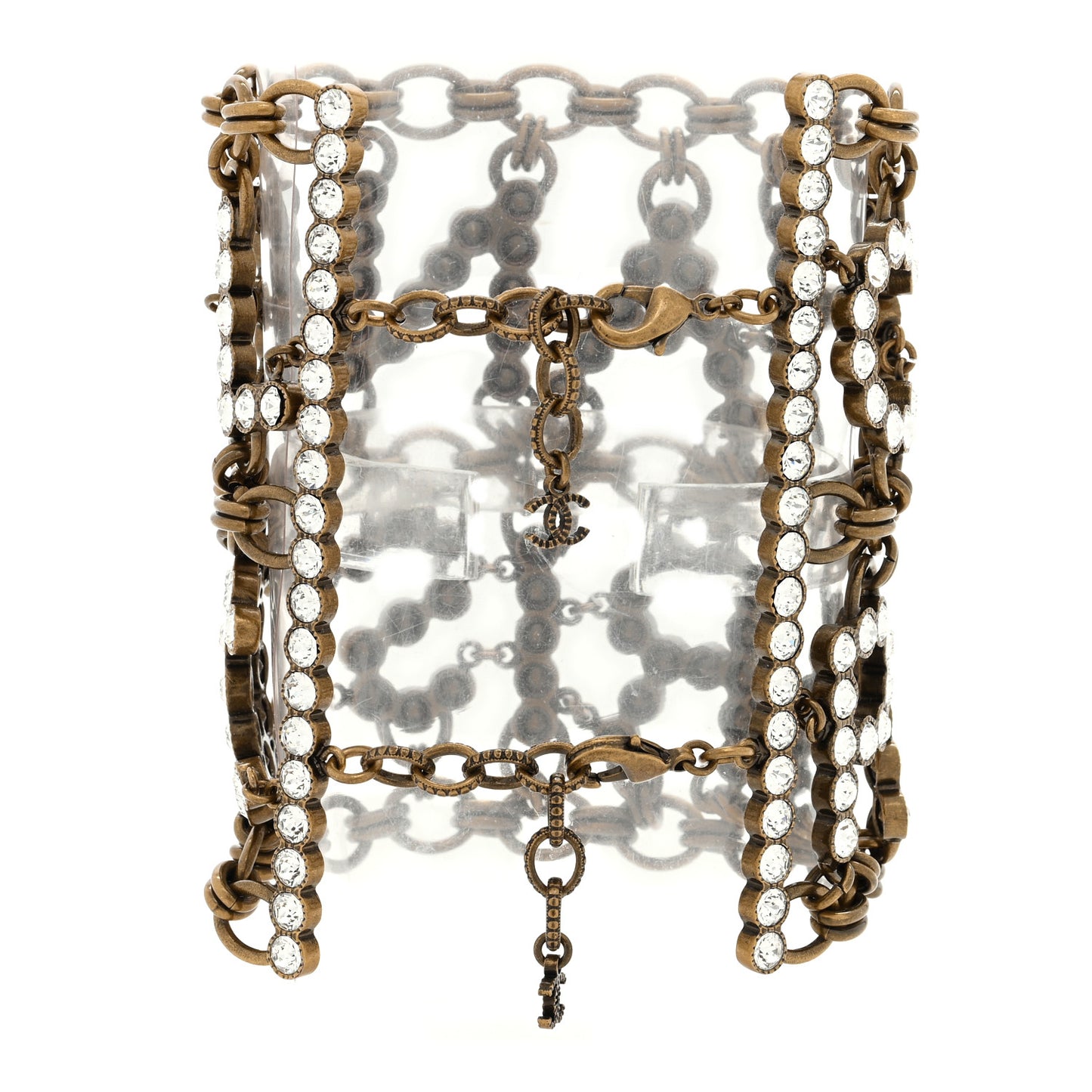 Crystal City of Lights Letter Chain Bracelet Gold