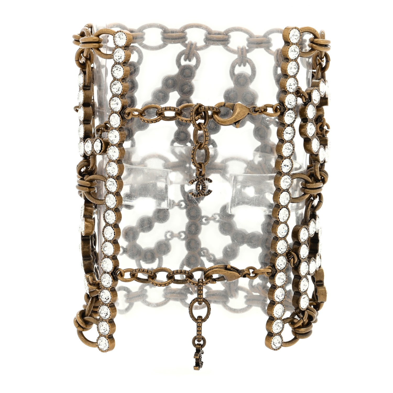 Chanel Crystal City of Lights Letter Chain Bracelet Gold 2 of 3