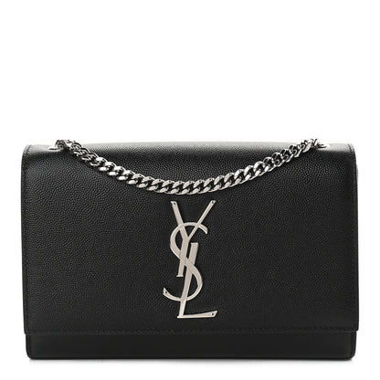 Saint Laurent Grain De Poudre Small Monogram Kate Satchel Black 1 of 8