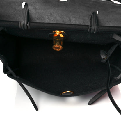 Hermes Military Toile Vache Hunter Herbag Zip Retourne 31 PM Black 5 of 11