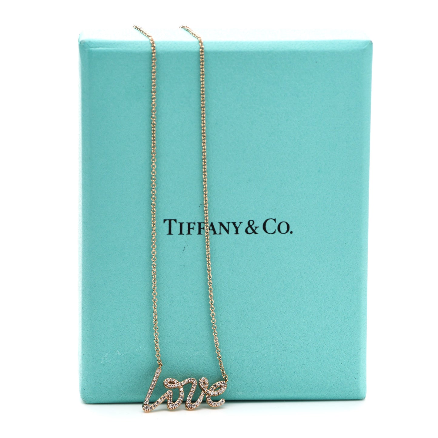 18K Rose Gold Diamond Small Paloma's Graffiti Love Pendant Necklace