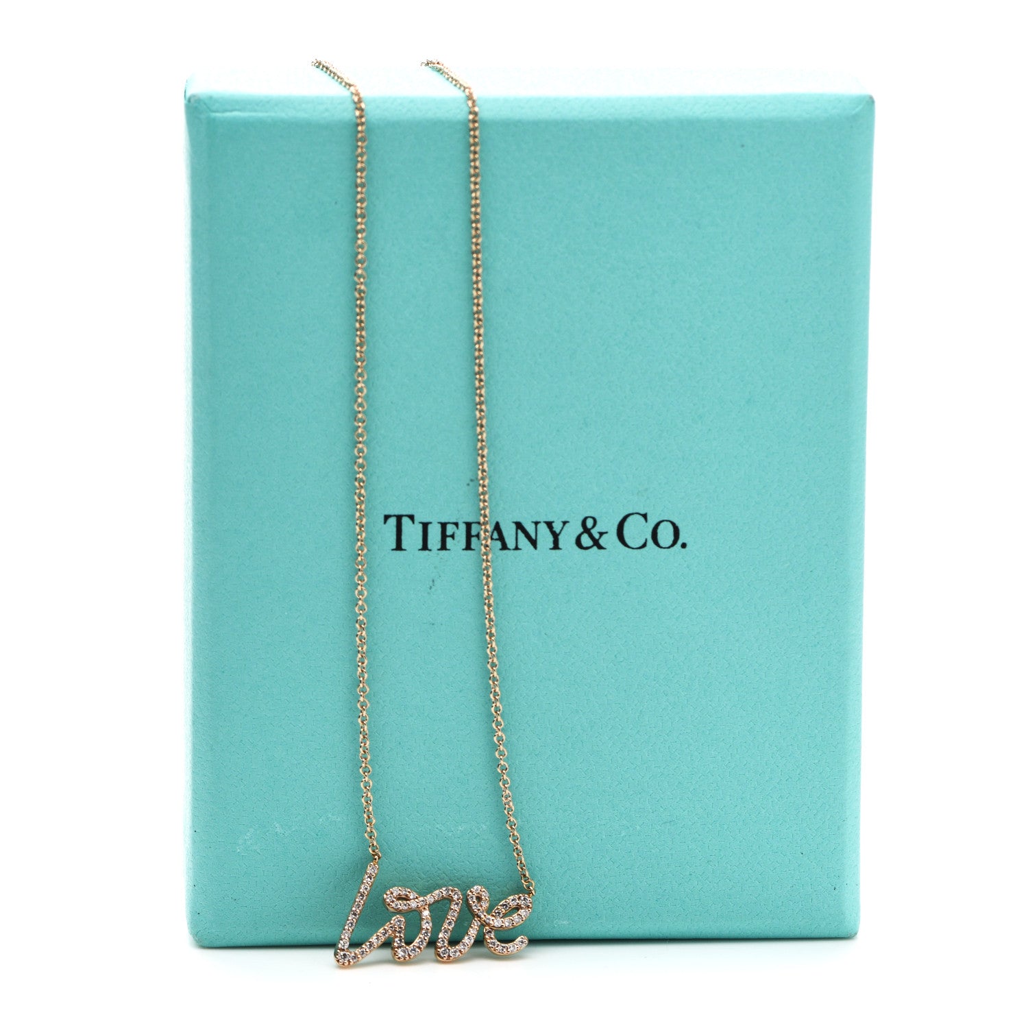 Tiffany 18K Rose Gold Diamond Small Paloma's Graffiti Love Pendant Necklace 6 of 6