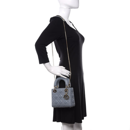 Christian Dior Lambskin Cannage Mini Lady Dior Sky Blue 2 of 11