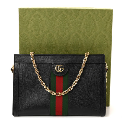 Gucci Calfskin GG Web Small Ophidia Chain Shoulder Bag Black 10 of 10