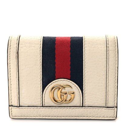 Gucci Textured Calfskin Web Ophidia Card Case Mystic White 1 of 9